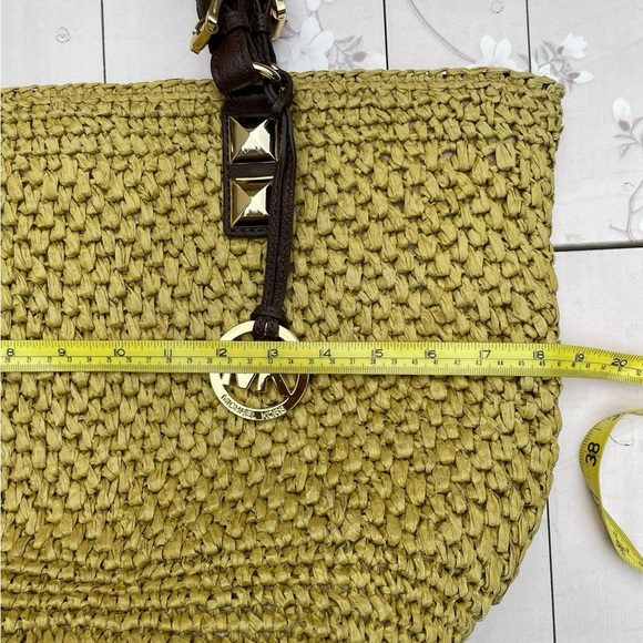 Michael Kors Woven Olive Tote with Brown Handles - Picture 4 of 7